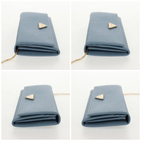 PRADA Long Wallet Safiano leather Light Blue Auth 146803V - Picture 16 of 16